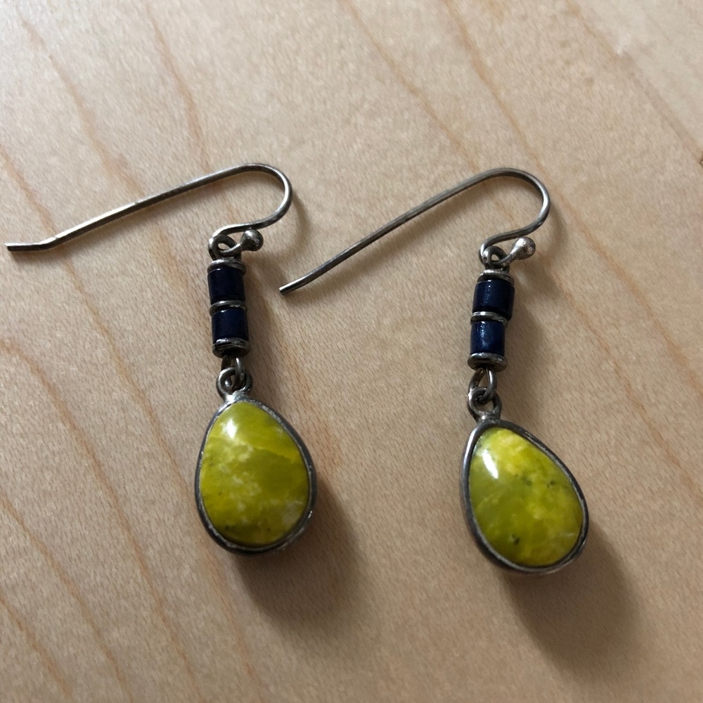 Fashion Earrings - Blue and Green 1.5 inches